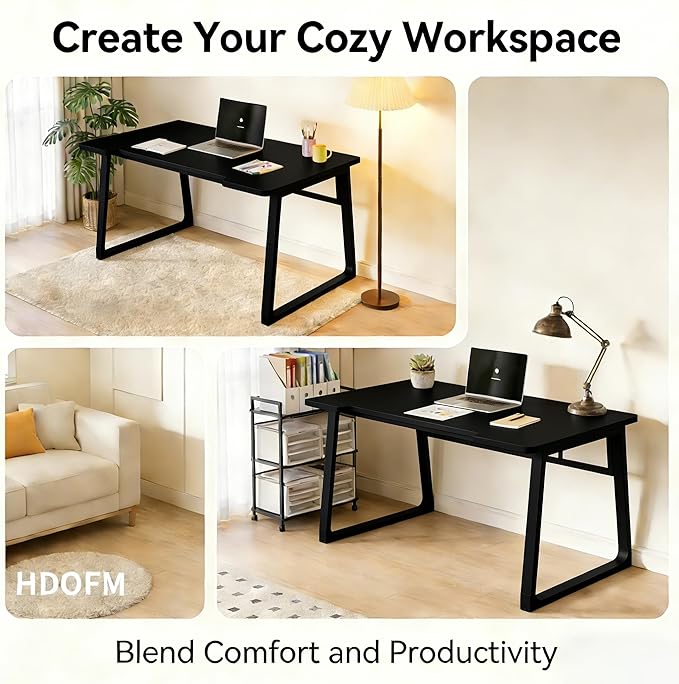 Computer Desk 39.4 Inch Small Office Desk with Wood Top and Metal Frame, Study Writing Desk for Home, Bedroom, Gaming, U-Shaped Leg Design, Modern Simple