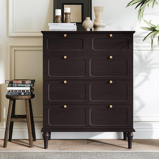 ARTPOWER 5 Drawers Dresser for Bedroom, 40" Tall Wood Mid Century Modern Chest of Drawers, Closet Clothes Storage Organizer for Living Room, Hallway, Entryway, Black