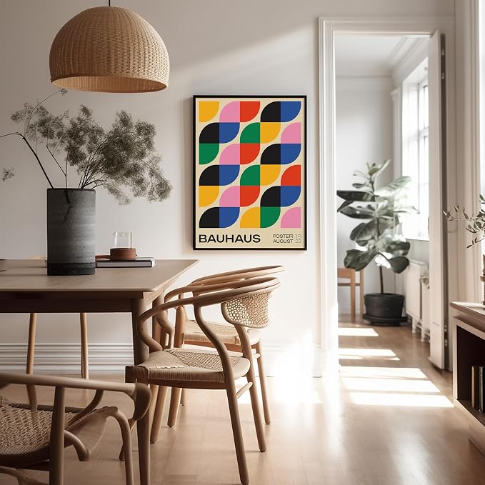 Poster Master Bauhaus Poster - Rainbow Knots Print - Abstract Art - Graphic Design Art - Geometric Art - Chic Boho Art - Mid Century Modern Art - Living Room or Bedroom Decor - 16x20 UNFRAMED Wall Art