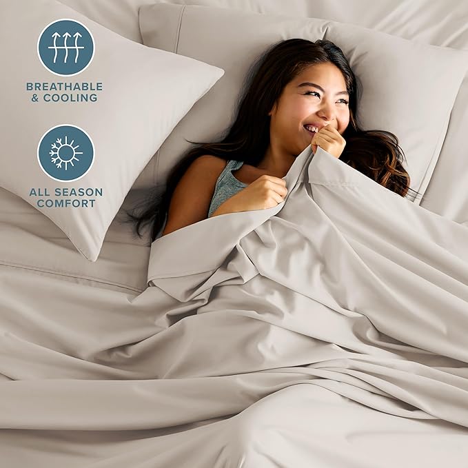 Bare Home Twin XL Sheet Set - 1800 Ultra-Soft Microfiber Twin Extra Long Bed Sheets - Double Brushed - Deep Pockets - Easy Fit - 3 Piece Set - Bedding Sheets & Pillowcases (Twin XL, Wheat)