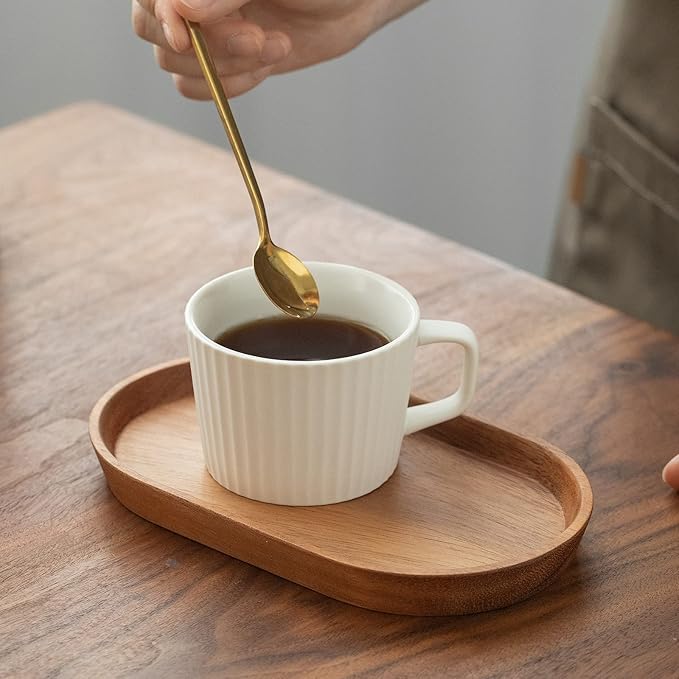 Mini Serving Trays for Parties, Small Decorative Tray for Tea＆Coffee, Oval Wooden Plates for Serving Food for Appetizer＆Vegetables for Bathroom 7.8"×4.6" (Acacia, Set of 2)