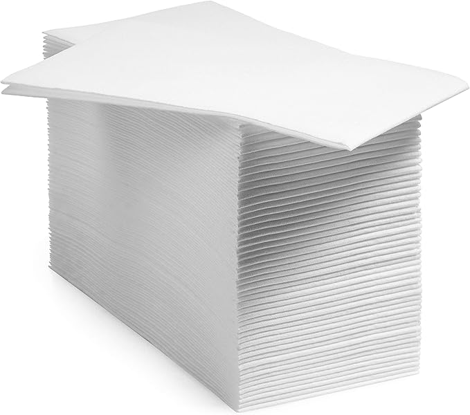 2000-Pack BloominGoods Disposable Bathroom Napkins | Linen-Feel Guest Towels | Cloth-Like Hand Tissue Paper, White, 12" x 17"