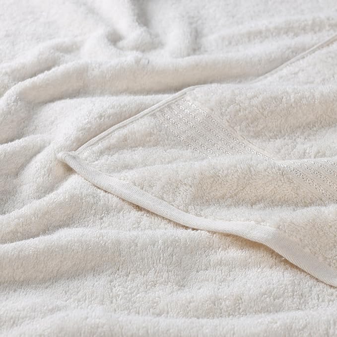 Superior Heritage Egyptian Cotton 3 Piece Towel Set, Assorted Absorbent Towels for Bathroom, Guest Bath, Luxury Home Decor Essentials, Includes 1 Bath, 1 Hand, 1 Face Towel/Washcloth, Ivory