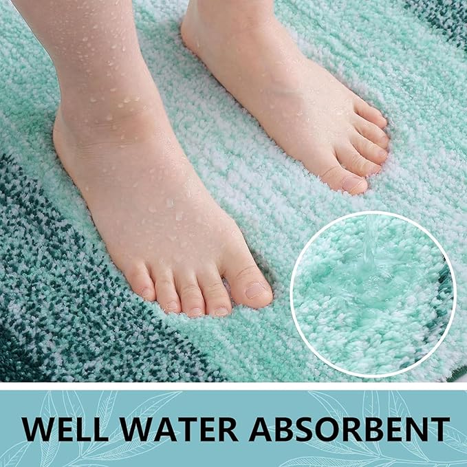 Arotive Microfiber Bathroom Rugs, Shaggy Soft and Absorbent Bath Rug, Non-Slip, Thick Plush Machine Washable Dry Bath Mats for Bathroom, Tub and Shower, 44x32, Dark Green, Rectangular
