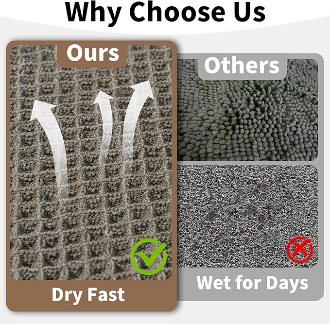 Waffle Runner Bath Mat - Long Boho Bathroom Rugs Non Slip Washable, Super Absorbent & Quick Dry, Soft Bath Mat Farmhouse Bathroom Decor, 24'' x 72'', Olive Green