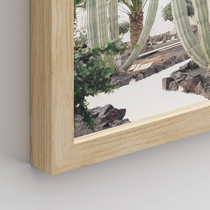 SIGNWIN Framed Cactus Desert Wall Art, Set of 4 Cactus Desert Wall Decor Prints, Nature Wilderness Wall Décor for Living Room, Bedroom - 12"x16" Natural