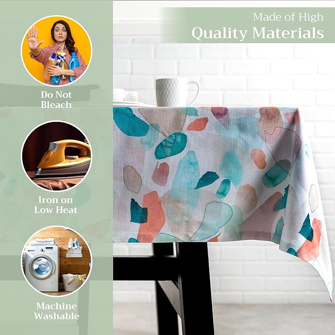 Maison d' Hermine Table Cloth Rectangle Table 100% Cotton 60 x 108 Inches Tablecloth Reusable Decorative for Dining Room Farmhouse Home Valentines Day Decorations Spring Summer - Summer Picnic