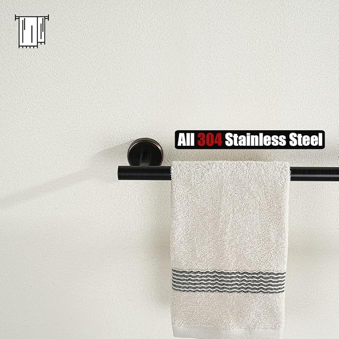 JQK Oil Rubbed Bronze Towel Bar, 24 Inch 304 Stainless Steel Thicken 0.8mm Towel Rack Bathroom, Towel Holder Wall Mount, Total Length 27 Inch, TB110L24-ORB