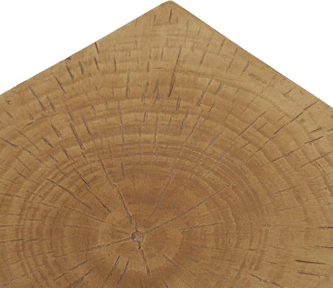 ø12.5'' Square Hourglass Side Table End Table for Living Room, Modern Retro Style, Magnesium Oxide & Light Weight for Indoor & Outdoor, No Assembly, Wood Grain, Light Natural