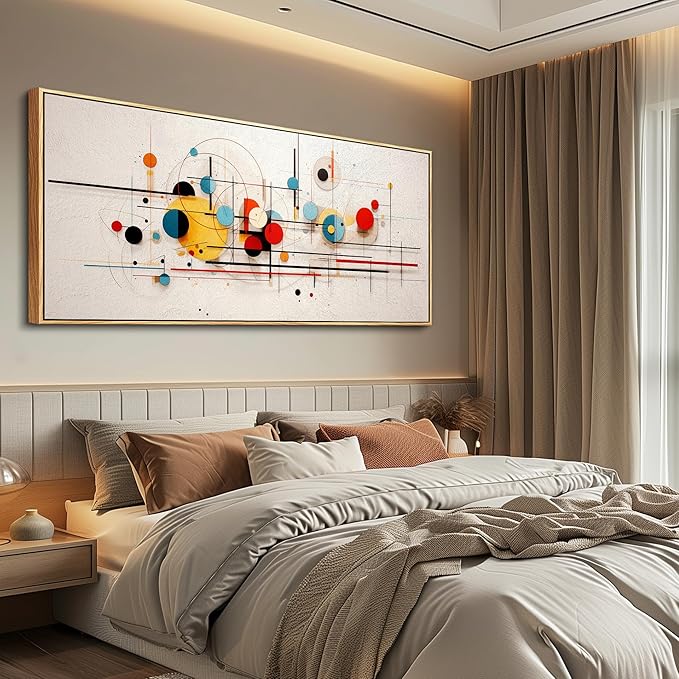 hyidecorart Large Framed Wall Art For Living Room Abstract Wall Decor Bedroom Artwork For Office Inspiration Colorful Bedroom Pictures Canvas Prints Wall Painting Hanging Modern Home Decor 72" x 32"