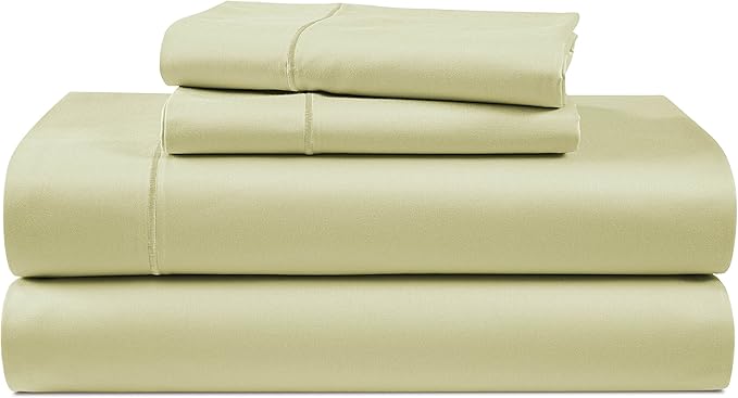 LANE LINEN Ultra Soft California King Sheets Set,100% Egyptian Cotton Mercerized Fully Elasticized with French Seam on Fitted Hotel Like Thick Luxury Bed Sheets - Sea Foam