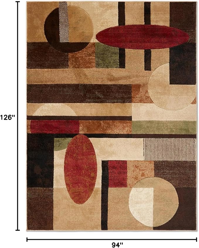 Home Dynamix Tribeca Jasmine Modern Area Rug, Abstract Brown/Green 7'10"x10'6"