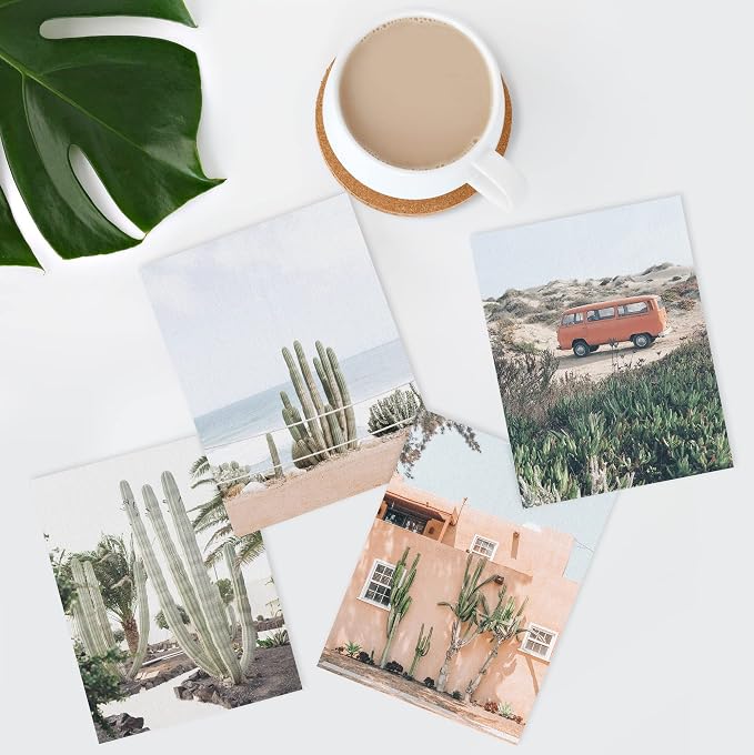 SIGNWIN Adhesive Canvas Poster Southwest Road Trip Mexican Architecture Cactus Desert Nature Wilderness Photography Modern Art Decorative Zen Relax/Calm Multicolor Scenic for Bedroom - 11"x14"x4