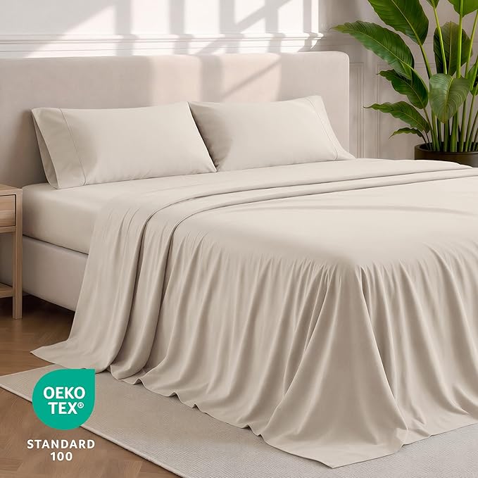 Bare Home Twin XL Sheet Set - 1800 Ultra-Soft Microfiber Twin Extra Long Bed Sheets - Double Brushed - Deep Pockets - Easy Fit - 3 Piece Set - Bedding Sheets & Pillowcases (Twin XL, Wheat)