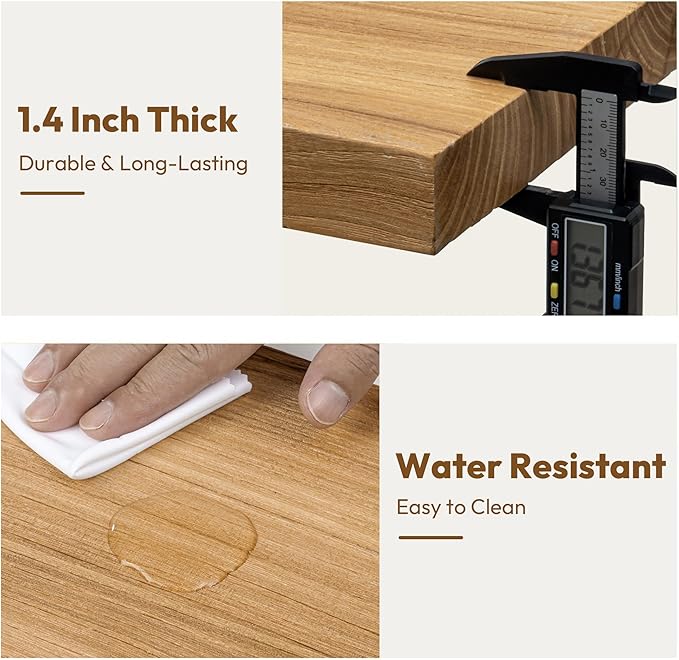 Vivelove Elm Floating Shelves for Wall Solid Wood, 24 Inches Long Rustic Wall Shelf with Invisible Bracket for Living Room Bedroom Bathroom Office Book, Farmhouse Display Shelf, Set of 2 - Natural