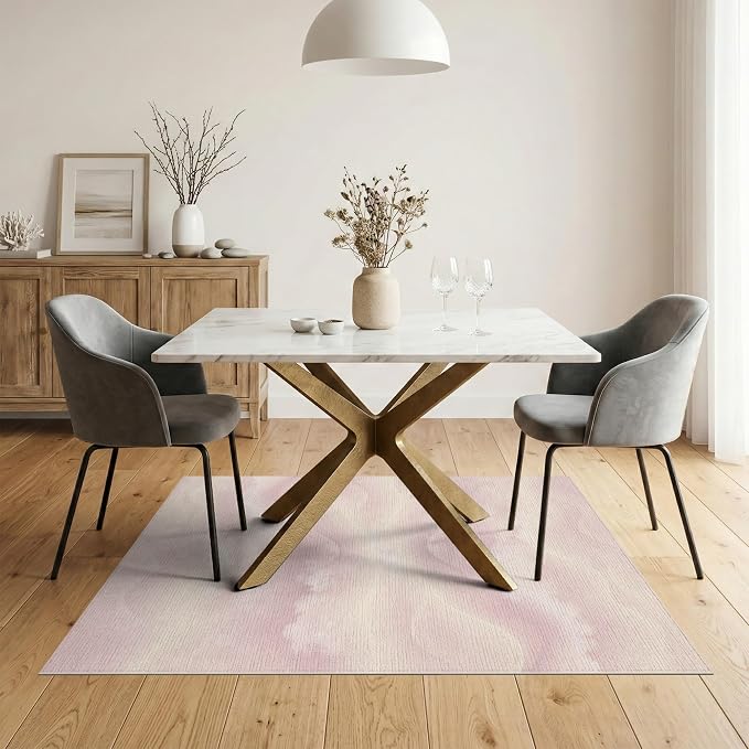 5'x7' Washable Flatwoven Rug, Cream Ombre Wave Stain Resistant Area Rug Non-Slip Low Profile Floor Covering for Guest Room, Lounge, Apartment | Ref:2208257