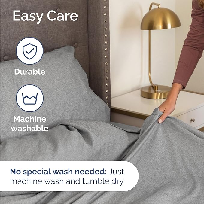 Queen Size 4 Piece Sheet Set - Comfy Breathable & Cooling Sheets - Hotel Luxury Bed Sheets for Women & Men - Deep Pockets, Easy-Fit, Soft & Wrinkle Free Sheets - Heathered Grey Oeko-Tex Bed Sheet Set
