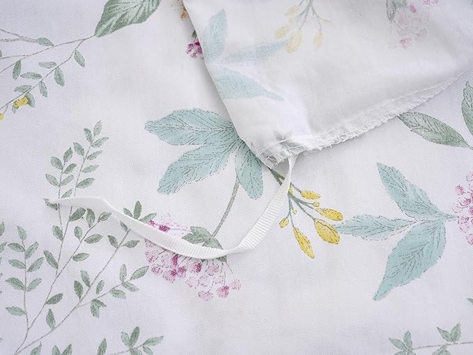 Cozeline 100% Cotton Duvet Cover Queen Size, Pink Floral Aesthetic Bedding Set with Zipper Closure, 3 Pcs Breathable and Soft Botanical Duvet Cover for All Season