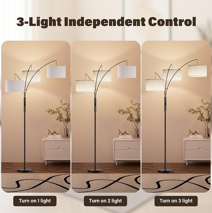 SIBRILLE Upgraded 36W Floor Lamps for Living Room - Super Bright Dimmable Tree Floor Lamp with Remote & Touch Control, Tall Lamp for Living Room Corner, Bedroom, Office