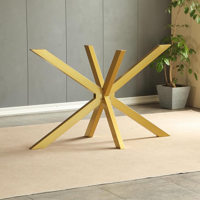 30 Inch Modern Table Base Gold, Metal Dining Table Legs with Suction Cups, Heavy Duty Desk Base for Marble,Glass,Wood Top, Set of 4 Furniture Legs for Home,Kitchen,DIY Bench Legs Coffee Table (Gold)