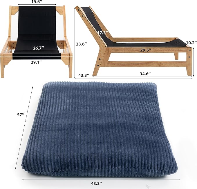 Living Room Chairs Comfy Accent Reading Chair Giant Bean Bag Cloud Chair with Frame for Adults Oversized Beanbag Lounge Sofa for Bedroom (Blue)