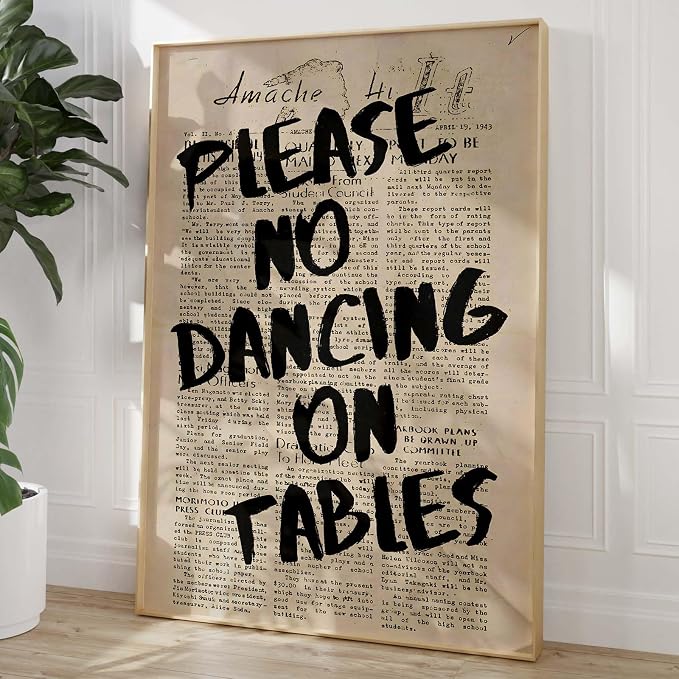 Haruhiart Retro Poster, 16x24in Wall Art, Vintage Newspaper Print with Funny Quotes, Black Ink on Canvas, Unframed, Modern Home Decor, Gift for Family and Friends