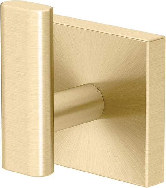 Gatco 4065 Elevate Single Robe Hook, Wall Mounted Hook for Bathroom Towels & Robes, 2 Inch W x 2.5 Inch H, Brushed Brass