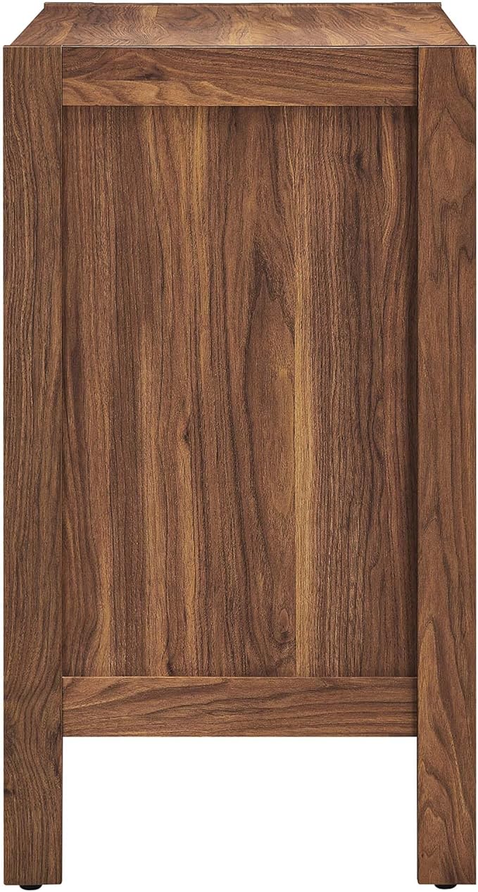 Modway Capri 33 Inch Sideboard Walnut, Hallway or Entryway Storage Cabinet with Doors, Mid-Century Modern Buffet Table or Credenza for Living or Dining Room