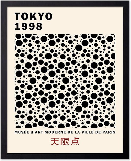 Poster Master Vintage Poster - Retro Pop Art Print - Gift for Artist, Friend - Black Dots, Tokyo, Ville de Paris, Modern, Abstract - Wall Decor for Home, Office, 24x32 Unframed Wall Art