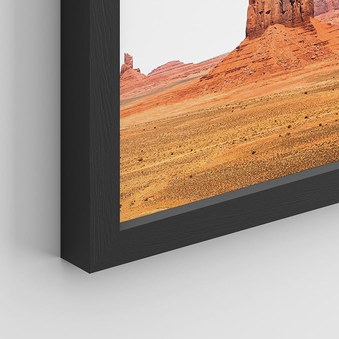 SIGNWIN Framed Arizona Texas Mountain Valley Wall Art, Set of 4 Landscape Wall Decor Prints, Nature Wilderness Wall Décor for Living Room, Bedroom - 11"x14"x 4 Black