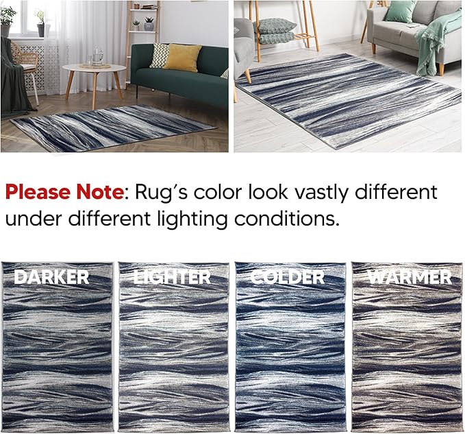 Keen Home Design Area Rugs - 9x12 Non-Shedding, Abstract Rugs for Kitchen, Living Room, Bedroom, Dining Room, Entryway - Size: 9'2" x 11'11", Multi