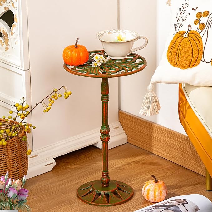 Sungmor Vintage Cast Iron Potted Plant Stand,16" Inch Tall Metal Plant Stand,Heavy Duty Ornate Indoor Outdoor Flower Pot Holder for Garden, Patio, Balcony Decor