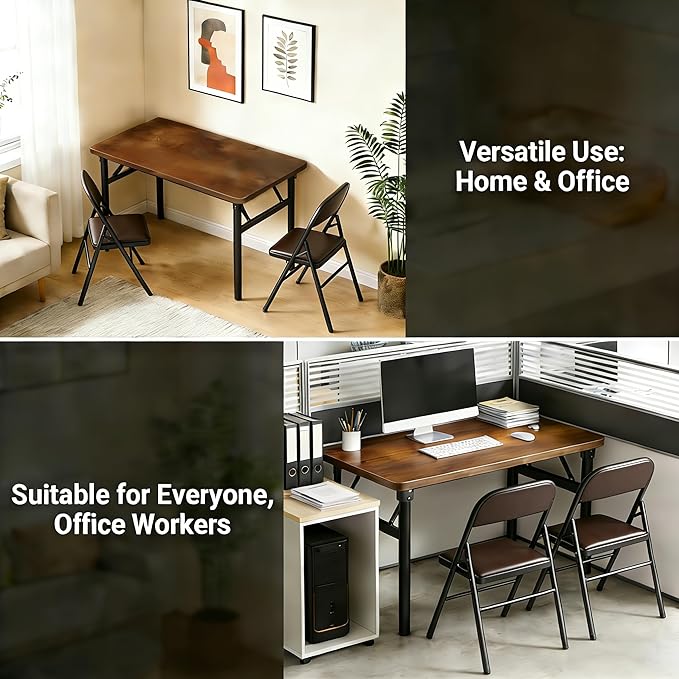 31.5 Inch Foldable Desks for Small Spaces, No Assembly Required Computer Desk Space-Saving Folding Study Table for Home Office