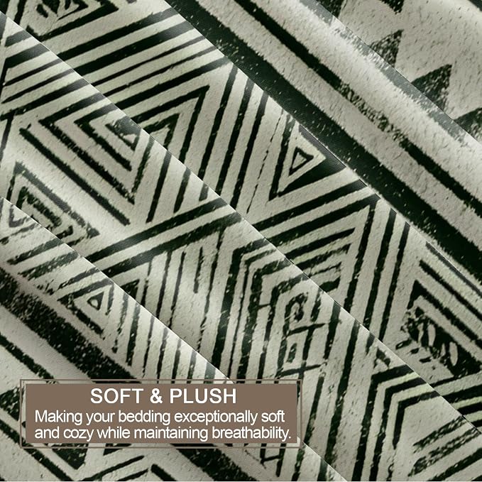 Boho Aztec Duvet Cover Oversized King, Bohemian Exotic Southwestern Bedding Set 3 Piece, Geometric Striped Patterned Comforter Cover with Zipper Soft Microfiber, 2 Pillowcases