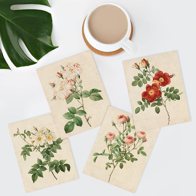 SIGNWIN Poster Bathroom Decor 8"x10", Wall Art Room Decor Multicolor for Living Room, Bedroom, Office Vintage Colorful Wildflower Variety Nature Wilderness Plant Art Floral Botanical