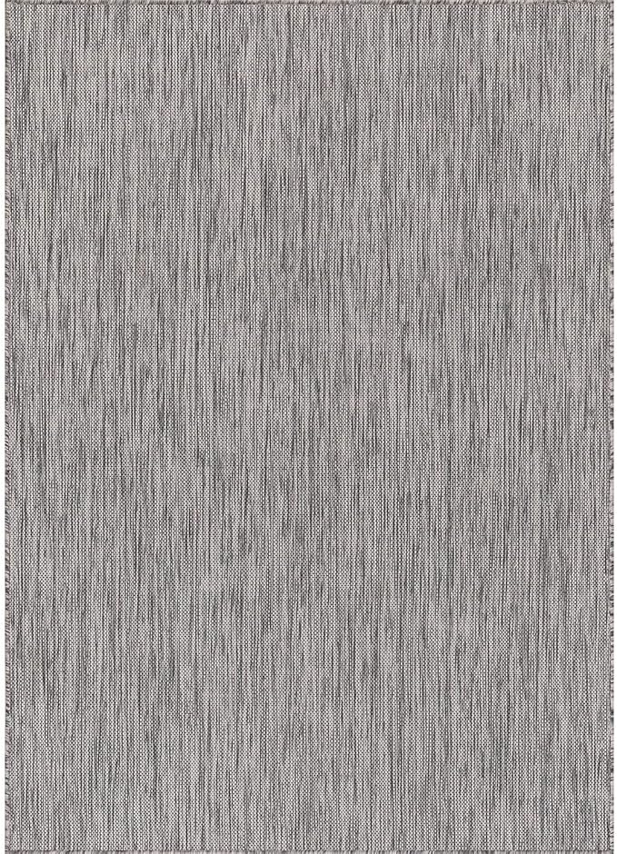 Washable Indoor Outdoor Rug 6x9 Weather Resistant Area Rugs Modern Solid for Porch Deck Balcony Backyard Patio Outside Carpet (6 X 9 Silver Grey)
