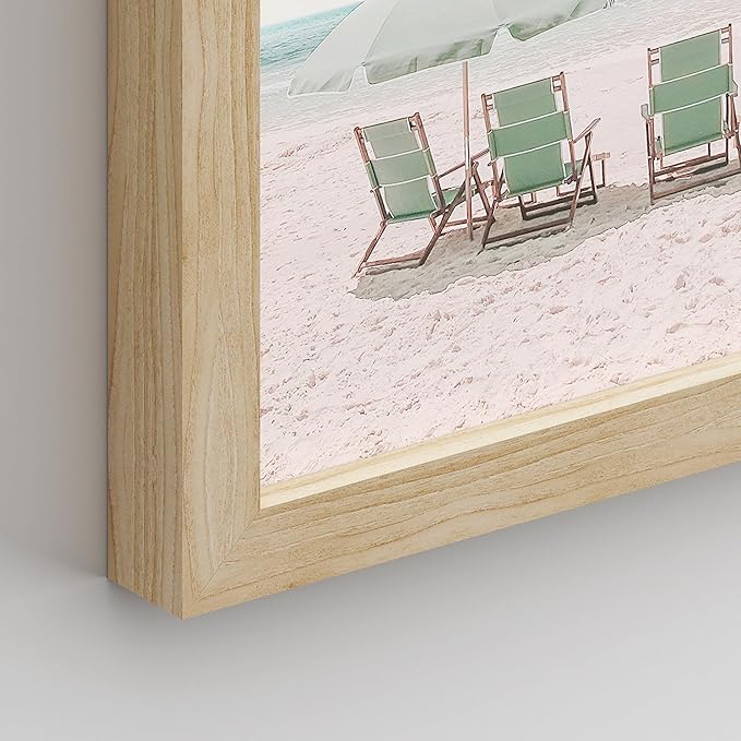 SIGNWIN Framed Collage Print Gallery Set 1980s Retro Miami Wall Art, Set of 4 Beach Landscape Wall Decor Prints, Nature Wilderness Wall Décor for Living Room, Bedroom - 11"x14" Natural