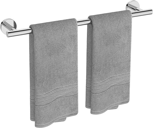 USHOWER Polished Chrome Towel Bar, 22-Inch Towel Racks for Bathroom Wall-Mounted, SUS304 Stainless Steel Towel Rod (Total Length 24-Inch)