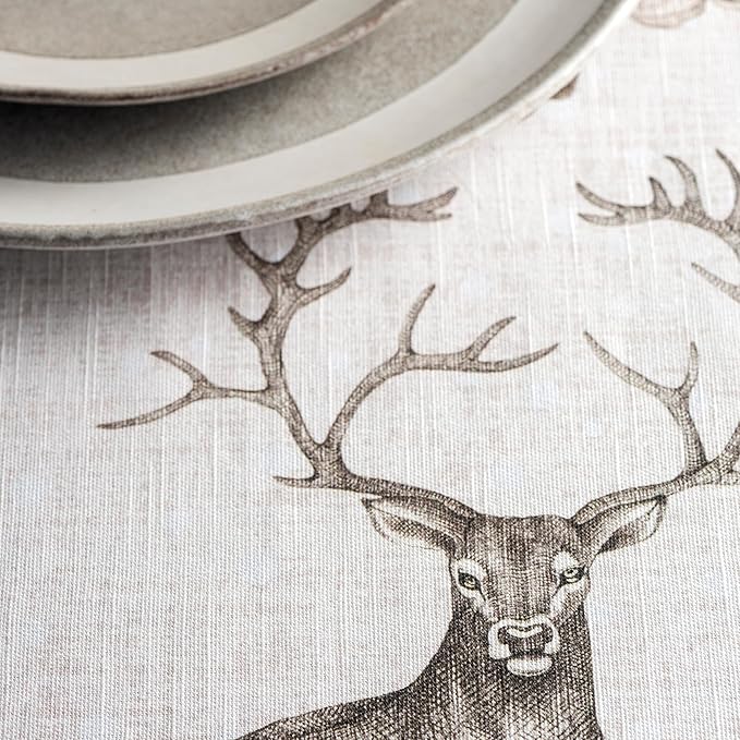 Maison d' Hermine Table Cloth Rectangle Table 100% Cotton 60 x 108 Inches Fall Tablecloth Reusable Everyday Use for Thanksgiving Christmas Decorations Dining Farmhouse Party (Christmas Dew)