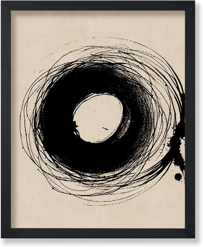 Poster Master Handmade Circle Drawing Poster - Ink Brush Print - Drawing Art - Sketch Design - Abstract Illustration - Great Bedroom or Living Room Wall Decor - 16x20 UNFRAMED Wall Decor