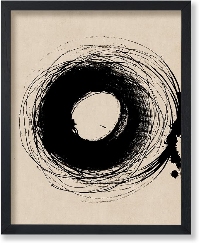 Poster Master Handmade Circle Drawing Poster - Ink Brush Print - Drawing Art - Sketch Design - Abstract Illustration - Great Bedroom or Living Room Wall Decor - 11x14 UNFRAMED Wall Decor