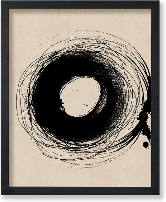Poster Master Handmade Circle Drawing Poster - Ink Brush Print - Drawing Art - Sketch Design - Abstract Illustration - Great Bedroom or Living Room Wall Decor - 11x14 UNFRAMED Wall Decor