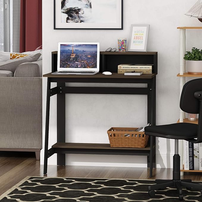 Furinno Simplistic A Frame Computer Desk, 17.9"D x 31.6"W x 35.5"H, Columbia Walnut