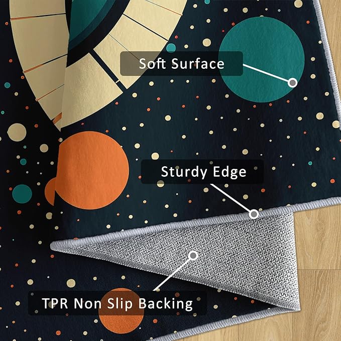 Mid Century Modern Throw Rugs 2x3, Abstract Retro Washable 2 x 3 Indoor Door Mat for Entryway, Bedroom, Kitchen, Low Pile Non Slip Stain Resistant, Mid Century Home Decor & M893