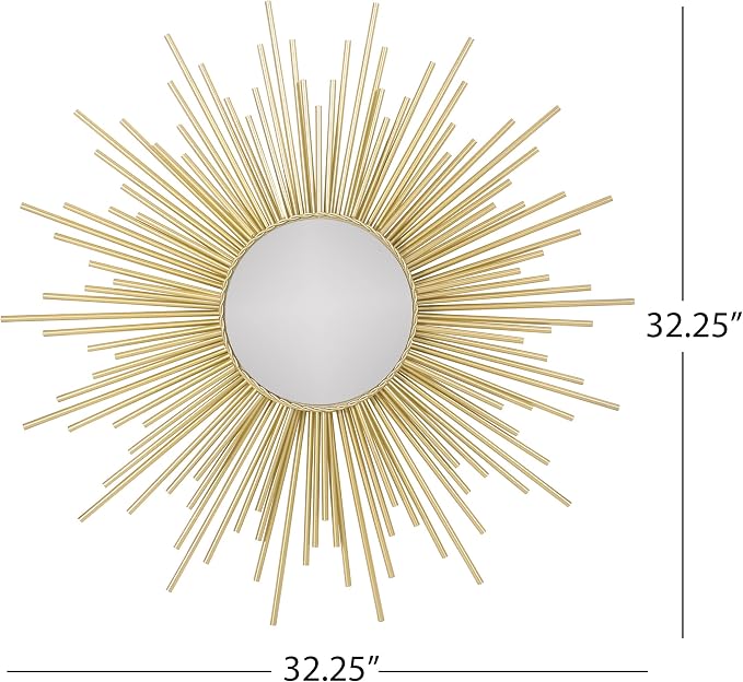 Henton Sunburst Wall Mirror - Gold