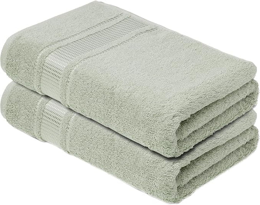 Melissa Linen 2-Pack Hand Towels, 100% Turkish Cotton Premium Bathroom Towels, 20 x 35 in - Sage Green (Muted with Gray Undertones)
