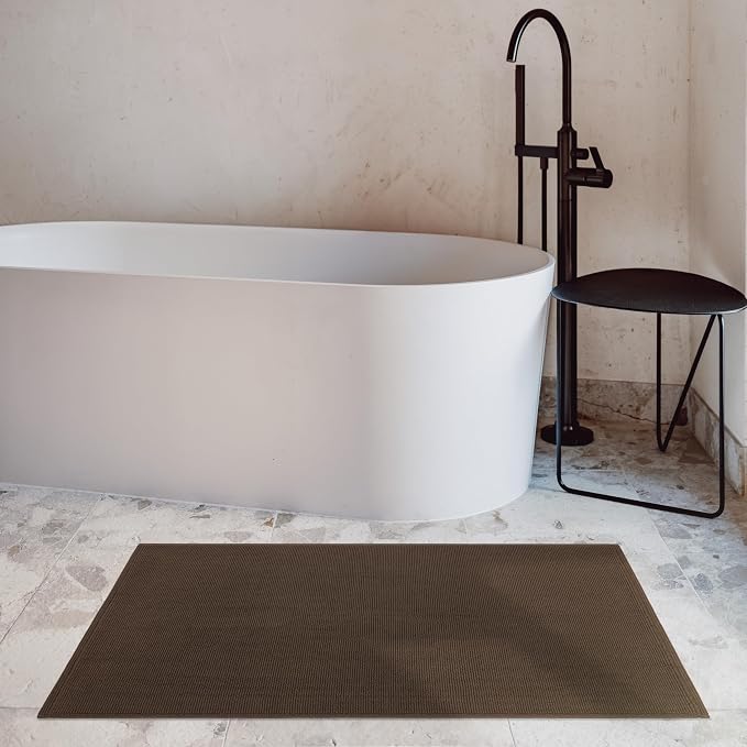 Cotton Paradise 100% Cotton Turkish Bathmat Rug, Soft Absorbent Quick Dry Non Slip, 17x24 Bathmat Rug, Chocolate Brown