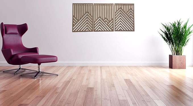 Tribe Azure Modern Mountain Geometric Wall Sculpture Abstract Wooden Wall Art Hanging Decor Panel Forest Large Living Room Office Bedroom
