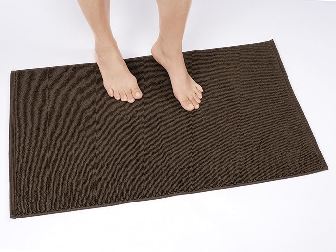 Cotton Paradise 100% Cotton Turkish Bathmat Rug, Soft Absorbent Quick Dry Non Slip, 17x24 Bathmat Rug, Chocolate Brown
