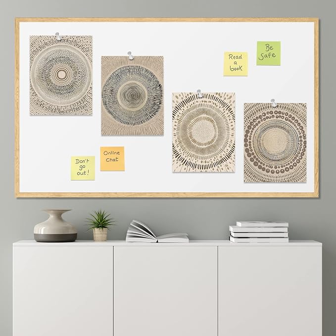 SIGNWIN Adhesive Canvas Poster Beige Abstract Geometric Circle Stroke Minimalist Folk Boho Mid-Century Inspired Digital Print Decorative Zen Bedroom Relax Multicolor - 12"x16"x4